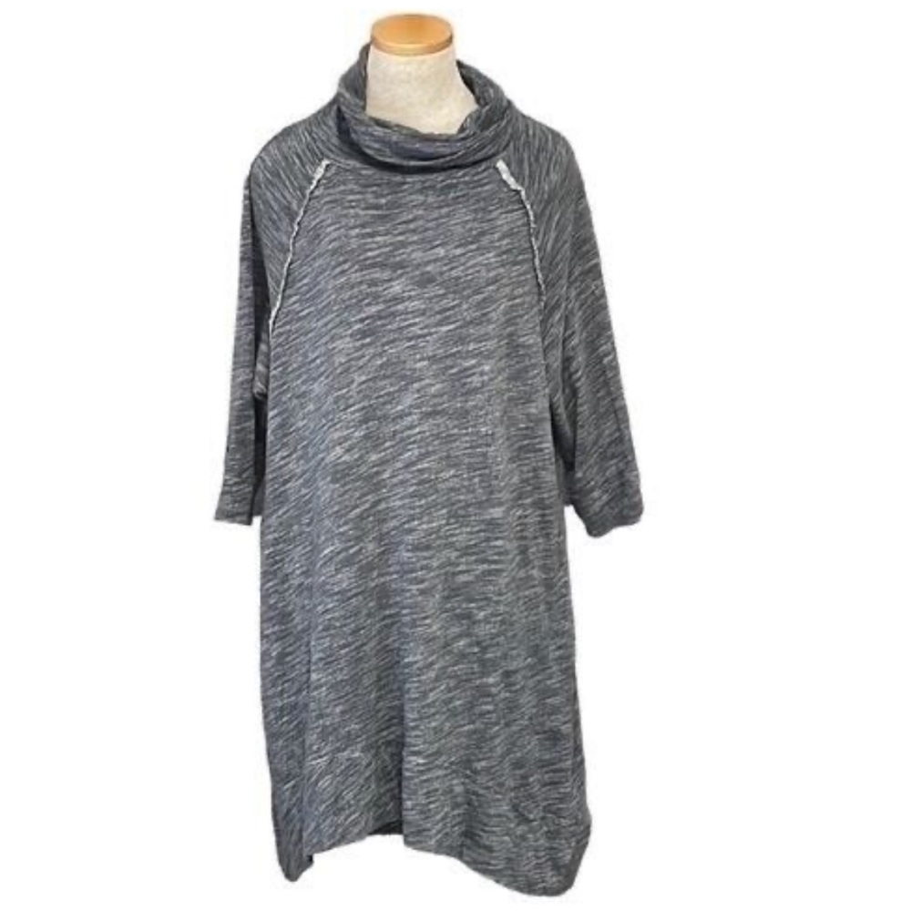 F Free People Beach Sweater Dress Womens One Body Grey Turtleneck Long Sleeve
